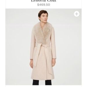 Club Monaco Cream Trench Coat with Faux Fur Collar